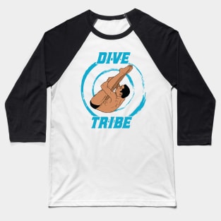 Mens Diving Dive Tribe Springboard Platform Diver Baseball T-Shirt